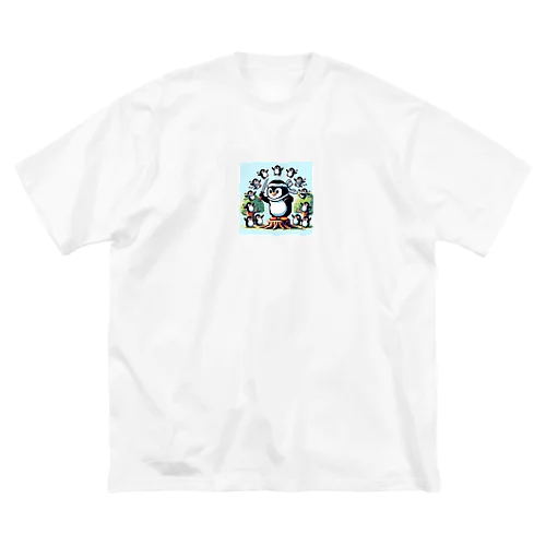 ドット忍者ペンギンB ビッグシルエットTシャツ