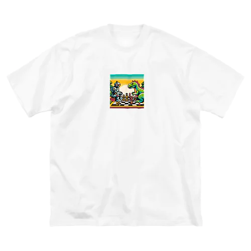 ドットロボットと恐竜のチェスゲームA Big T-Shirt