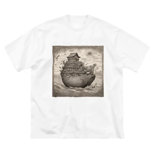 箱舟【銅版画】 ビッグシルエットTシャツ