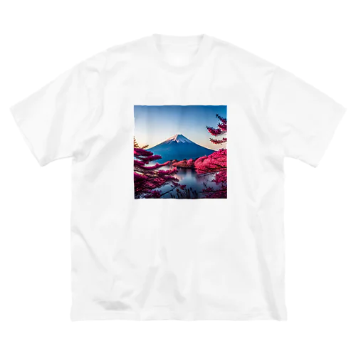 富士山と紅葉、そして湖のグッズ Big T-Shirt