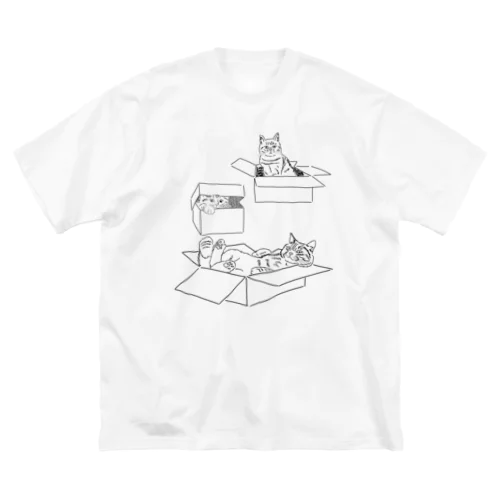 箱の中の猫達 ビッグシルエットTシャツ