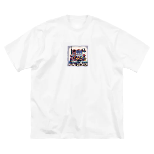 ドット花屋と自転車B ビッグシルエットTシャツ