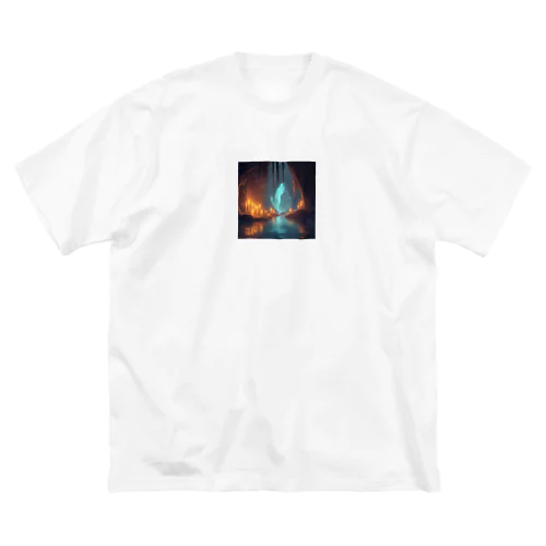 幻想の灯り 洞窟のキャンドルアートFantasia Illumination: Cave Candle Art ビッグシルエットTシャツ