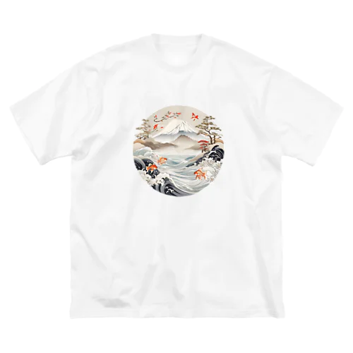 和風のデザイン ビッグシルエットTシャツ