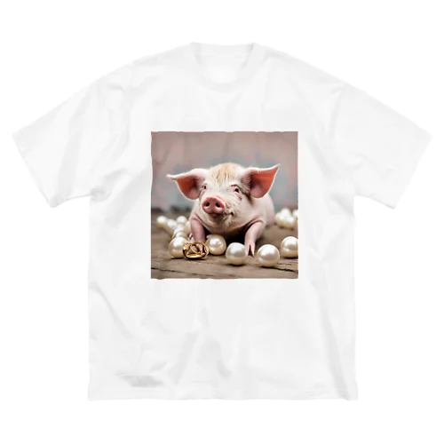 豚に真珠 ビッグシルエットTシャツ