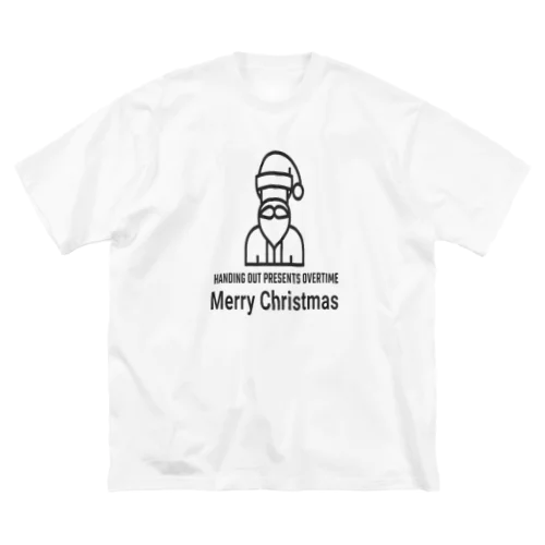 残業サンタ 루즈핏 티셔츠