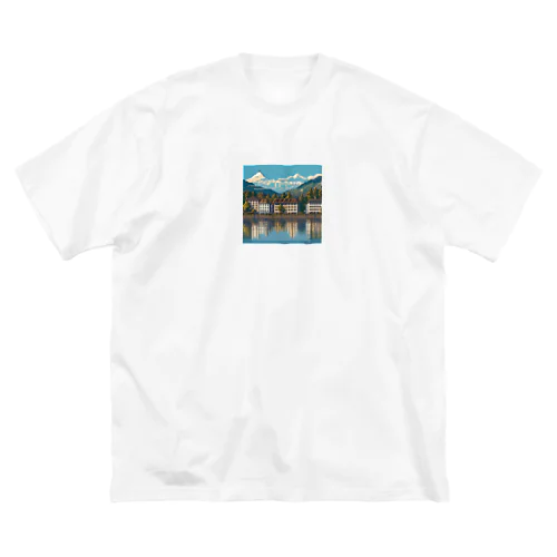 ドット　チューリッヒ湖 ビッグシルエットTシャツ