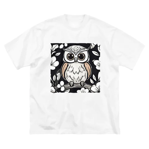 フクロウのフクイチロウ ビッグシルエットTシャツ