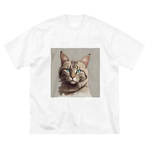 エレガントなネコ ビッグシルエットTシャツ