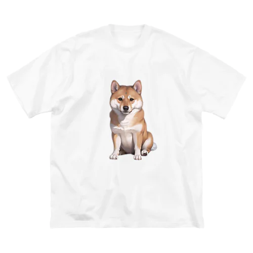 柴犬のおすわりシャツ ビッグシルエットTシャツ