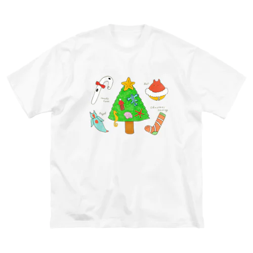 [森図鑑] 海洋生物のクリスマスパーティ ビッグシルエットTシャツ