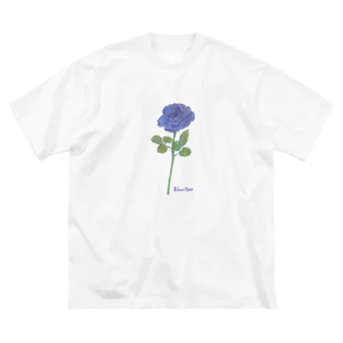夢叶う青い薔薇 ビッグシルエットTシャツ