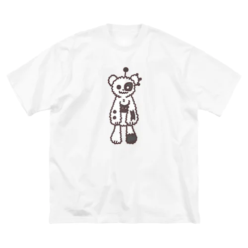 メカくま06 白 黒 ビッグシルエットTシャツ