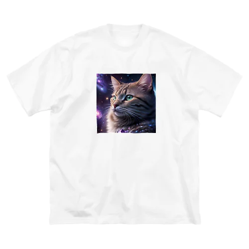 「星の囁き - 宇宙への猫の眺め」 Big T-Shirt