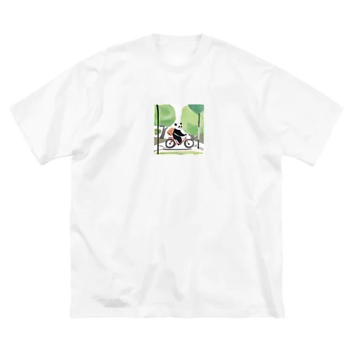 自転車パンダ ビッグシルエットTシャツ