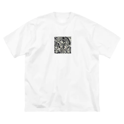 モダン和風シマウマ ビッグシルエットTシャツ