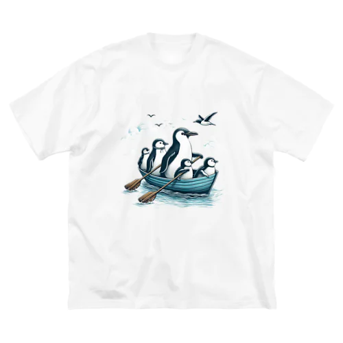 ペンギン ボート漕ぎ ビッグシルエットTシャツ