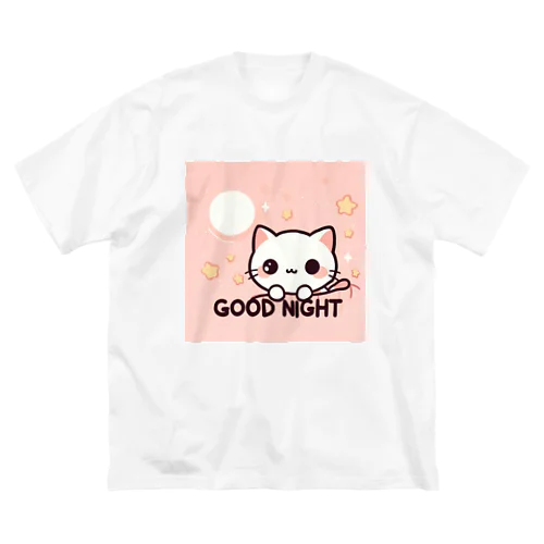 ☆白猫のおやすみ☆ ビッグシルエットTシャツ