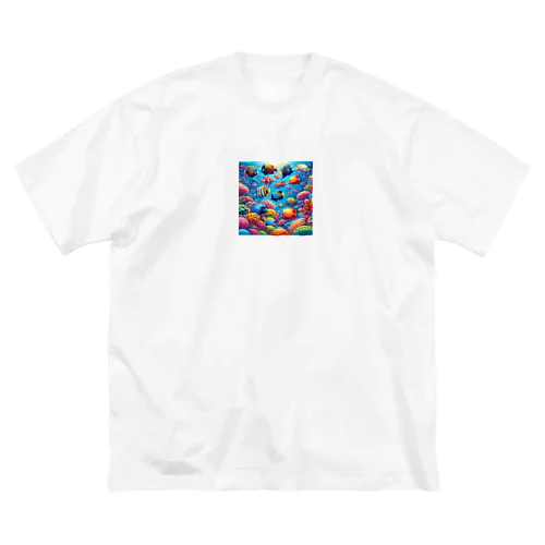 熱帯の楽園 - 色鮮やかな魚の世界 ビッグシルエットTシャツ