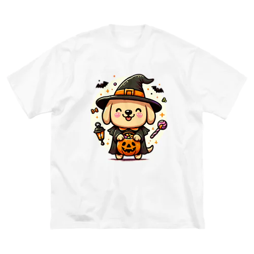 ハロウィンワンコ・ランタンライトアップ ビッグシルエットTシャツ