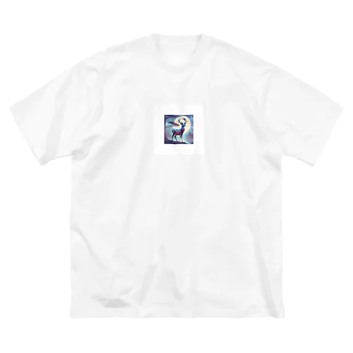 神秘的な鹿 ビッグシルエットTシャツ