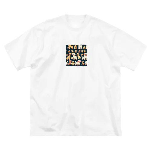 ドッド絵　トイプードル ビッグシルエットTシャツ