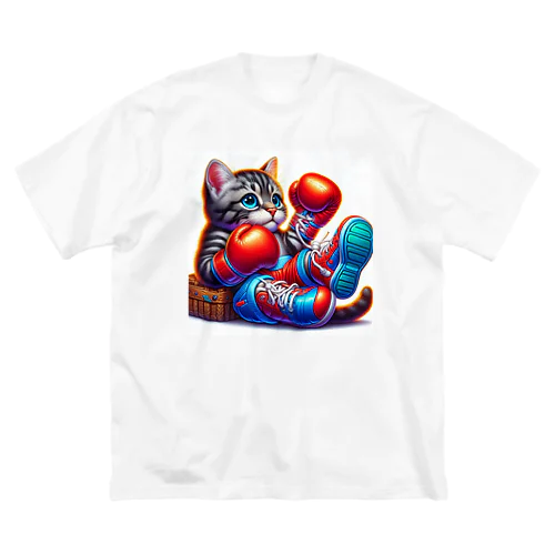 ボクサーになった猫 ビッグシルエットTシャツ