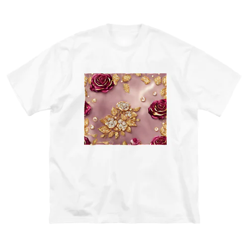 薔薇 ビッグシルエットTシャツ