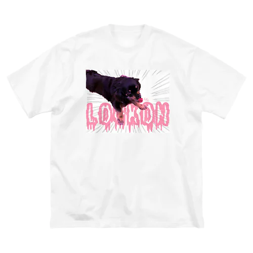 ロックオンワル顔 PINK ビッグシルエットTシャツ