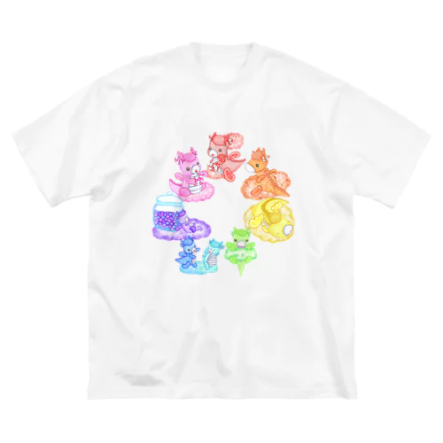 キャンディードラゴン　虹色 Big T-Shirt