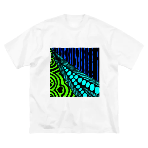 1号　黄緑・水色・青 Big T-Shirt