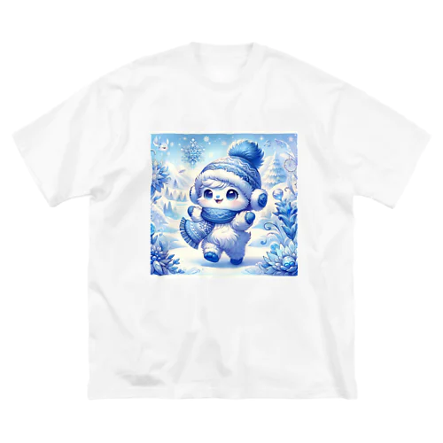 雪原の小さな守り神 ビッグシルエットTシャツ