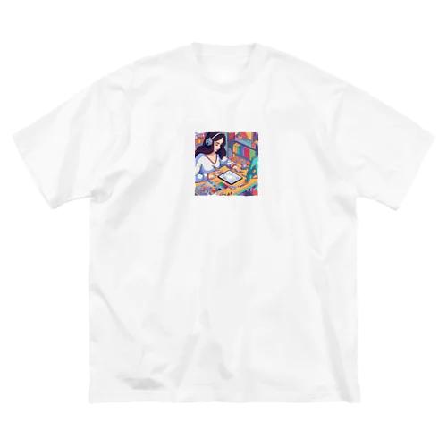 女性イラストレーター ビッグシルエットTシャツ