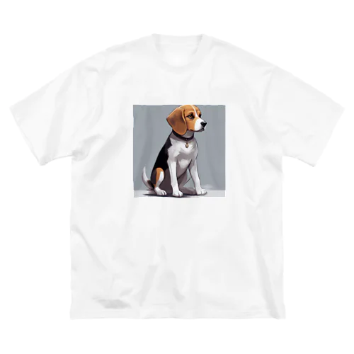 可愛らしいビーグル犬が ビッグシルエットTシャツ