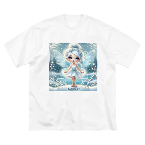 冬の魔法 - 1月の妖精 ビッグシルエットTシャツ