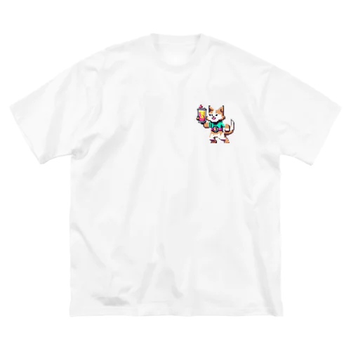 pikuneko　エナジー猫 ビッグシルエットTシャツ