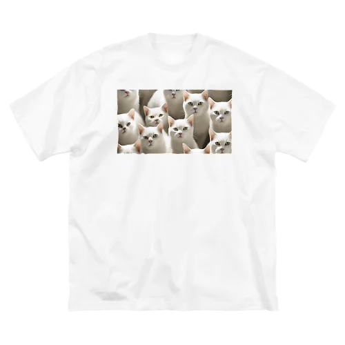 白猫ぎっしり ビッグシルエットTシャツ