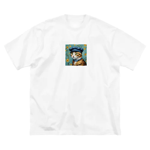 帽子をかぶったゴッホな猫～Part2～ ビッグシルエットTシャツ