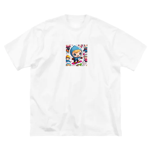 スノーボードとキャラクターたちのイラストグッズ Big T-Shirt