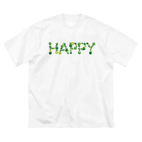 バルーン文字「HAPPY」（緑色系） Big T-Shirt