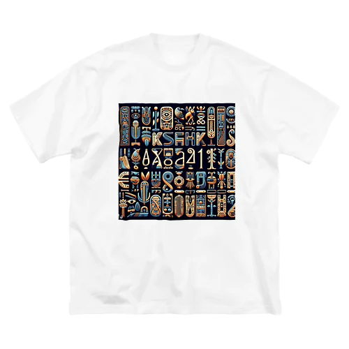 古代エジプト柄 ビッグシルエットTシャツ