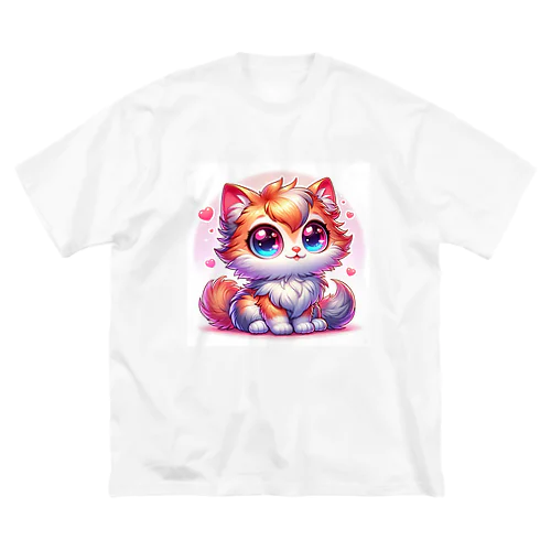 ふわふわ大目な可愛い猫 루즈핏 티셔츠