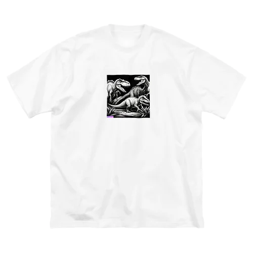 モノクロ恐竜くん3号 Big T-Shirt