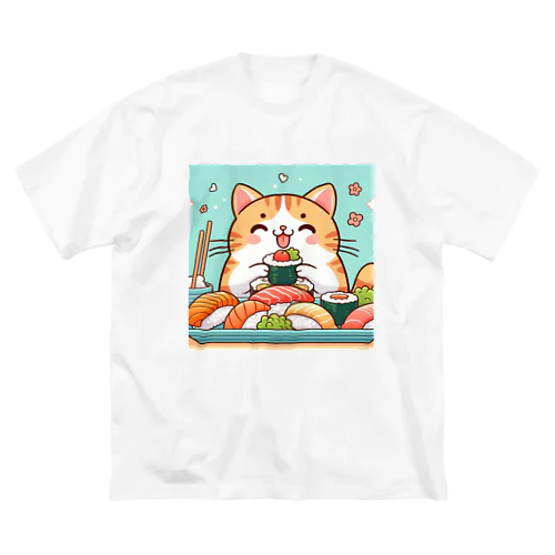 ☆す☆し☆ね☆こ☆ ビッグシルエットTシャツ