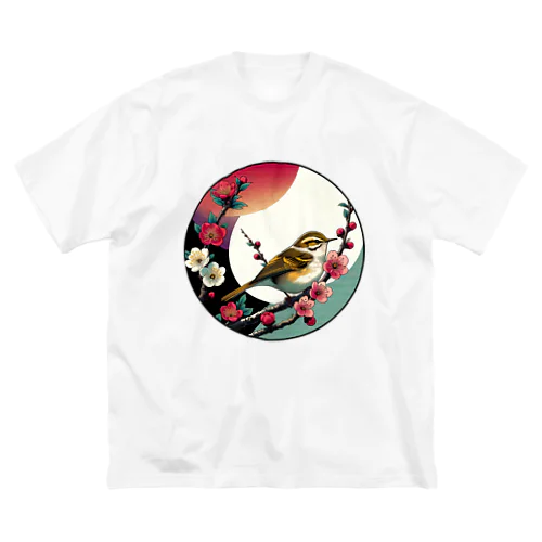 浮世絵 梅とウグイス Ukiyoe Plum And Japanese Bird [UUU-DL-SR001-0008] ビッグシルエットTシャツ