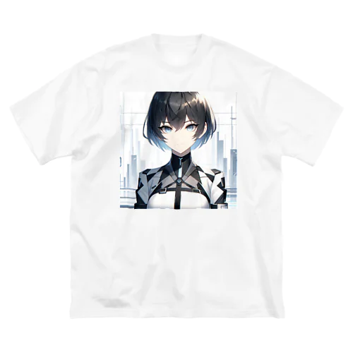 未来的なAI美女 ビッグシルエットTシャツ