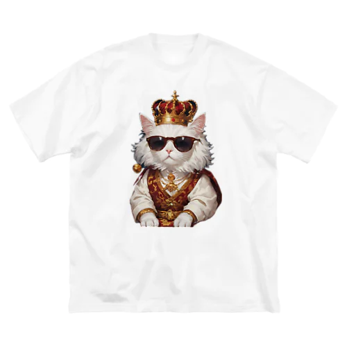 サングラスをかけた王様猫 ビッグシルエットTシャツ