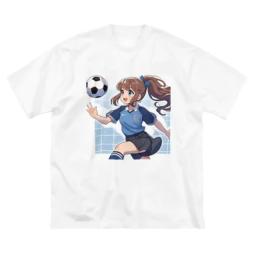 楽しくフットサルしているポニーテールの女の子 Big T-Shirt