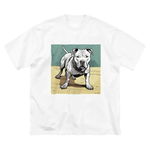 「アメリカンブリー」と呼ばれるこの可愛らしい犬 ビッグシルエットTシャツ