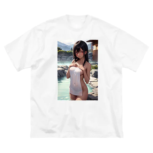 褐色の女の子が贅沢な温泉でまったりと過ごしています。 Big T-Shirt